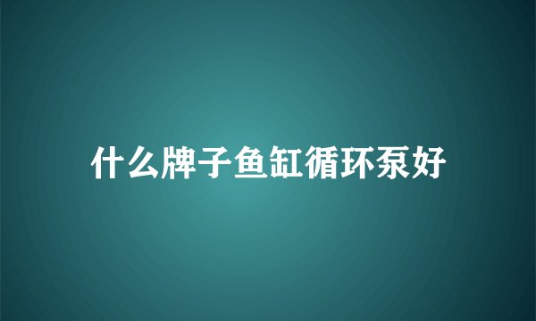什么牌子鱼缸循环泵好