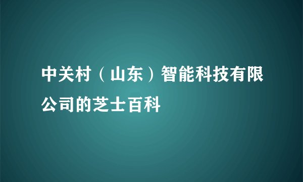 中关村(山东)智能科技有限公司的芝士百科