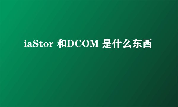iaStor 和DCOM 是什么东西