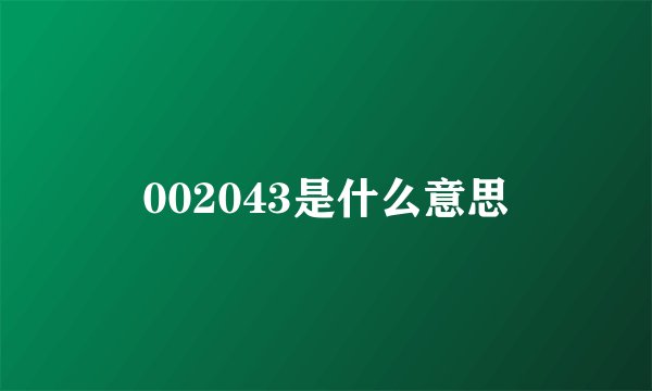 002043是什么意思