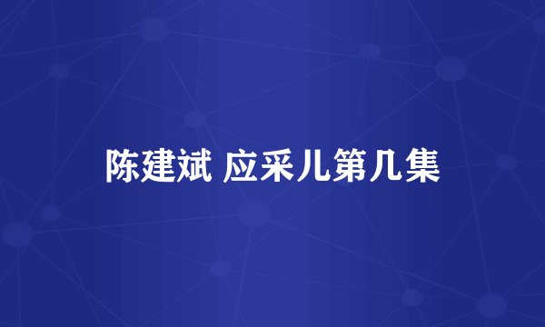 陈建斌 应采儿第几集