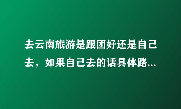 去云南旅游是跟团好还是自己去，如果自己去的话具体路线有那些，要注意些什么