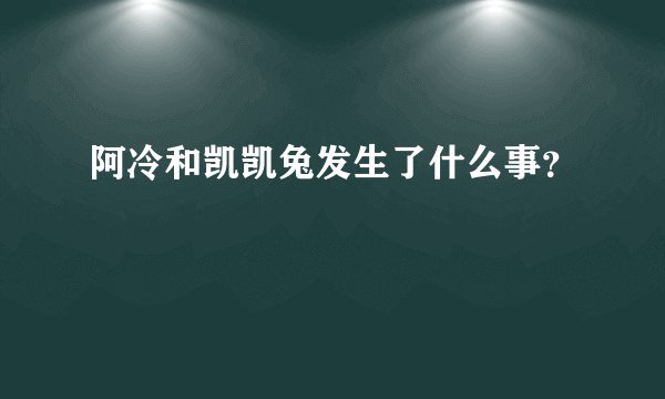 阿冷和凯凯兔发生了什么事?