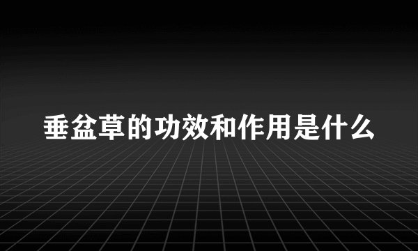 垂盆草的功效和作用是什么