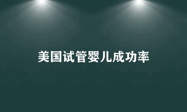美国试管婴儿成功率