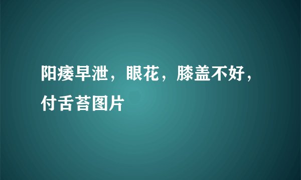阳痿早泄，眼花，膝盖不好，付舌苔图片