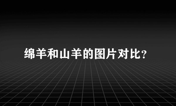 绵羊和山羊的图片对比？