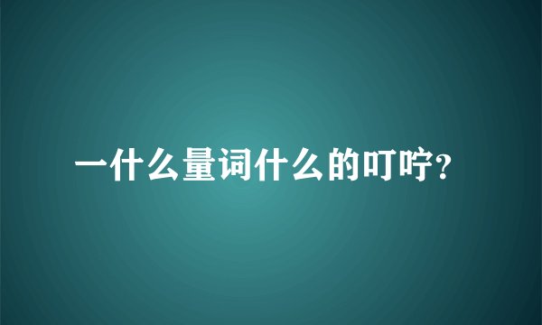 一什么量词什么的叮咛？
