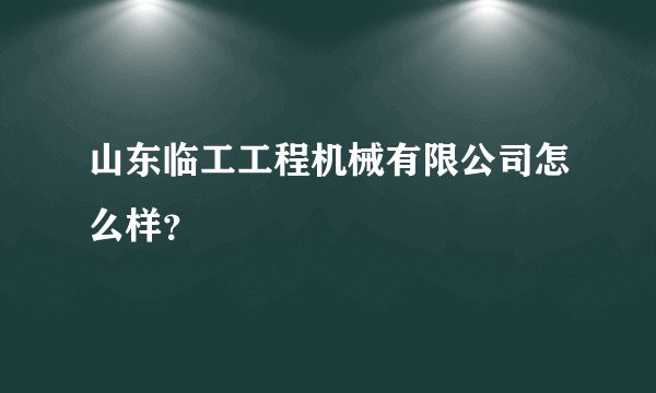 山东临工工程机械有限公司怎么样?
