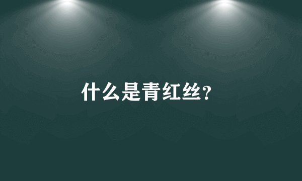 什么是青红丝？