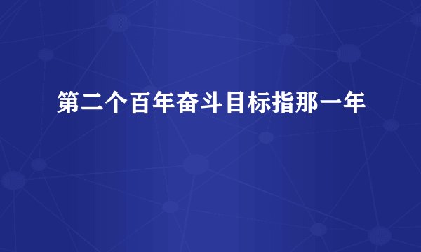 第二个百年奋斗目标指那一年