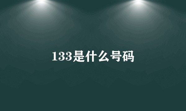 133是什么号码