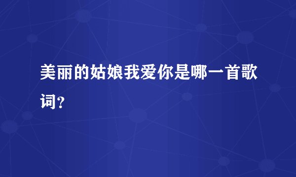 美丽的姑娘我爱你是哪一首歌词？