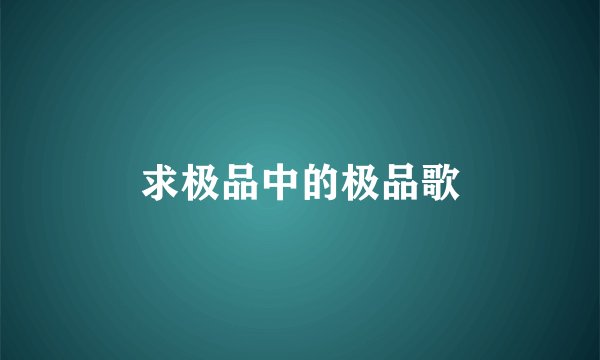 求极品中的极品歌