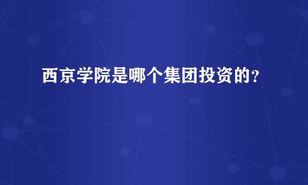西京学院是哪个集团投资的？