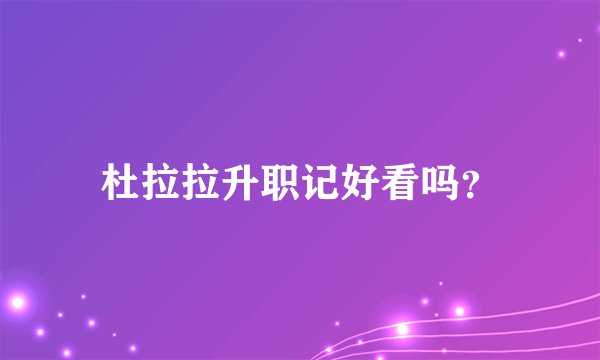 杜拉拉升职记好看吗？