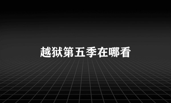越狱第五季在哪看