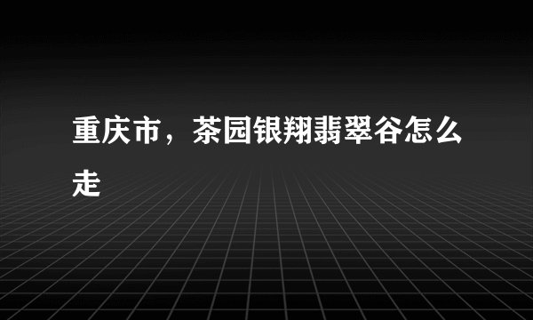 重庆市，茶园银翔翡翠谷怎么走