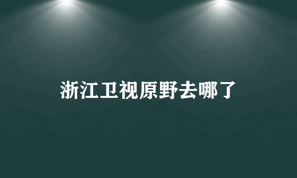 浙江卫视原野去哪了