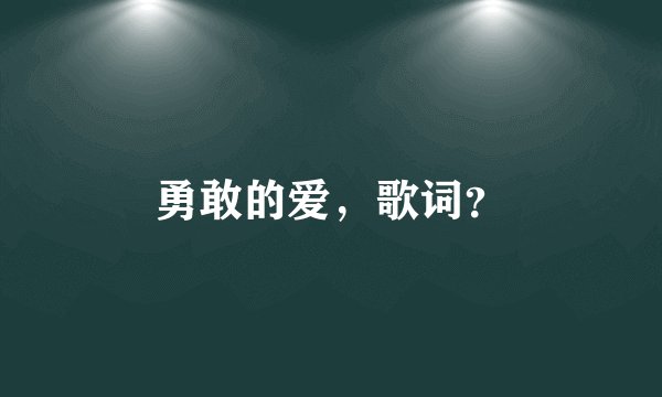 勇敢的爱，歌词？