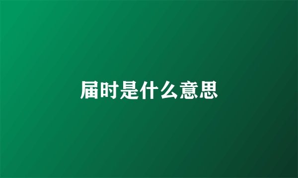 届时是什么意思