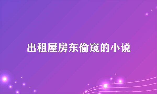 出租屋房东偷窥的小说