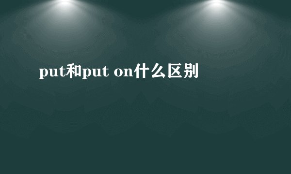 put和put on什么区别