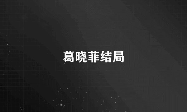 葛晓菲结局