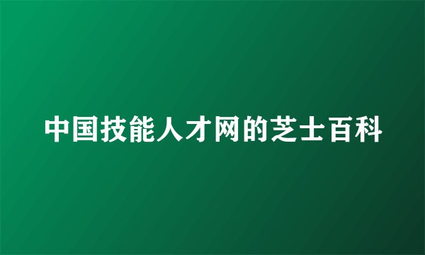 中国技能人才网的芝士百科