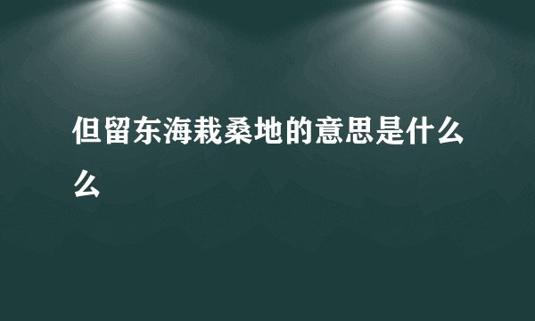 但留东海栽桑地的意思是什么么