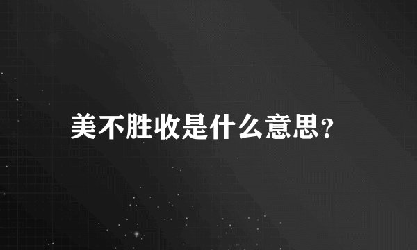 美不胜收是什么意思?