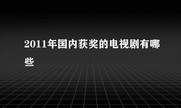2011年国内获奖的电视剧有哪些
