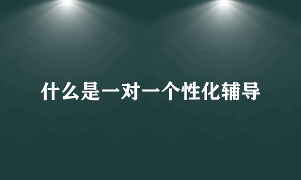 什么是一对一个性化辅导