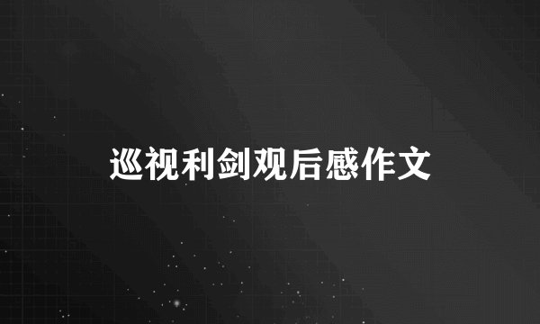 巡视利剑观后感作文