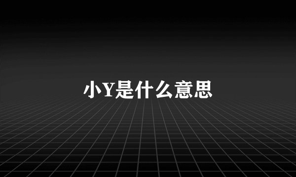 小Y是什么意思