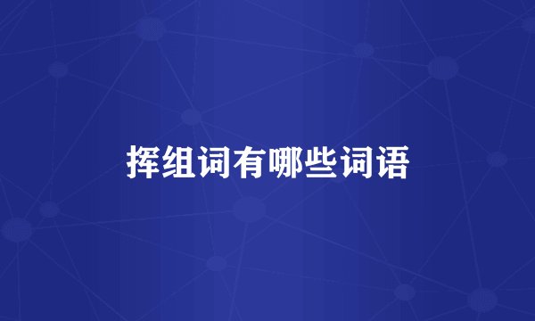 挥组词有哪些词语