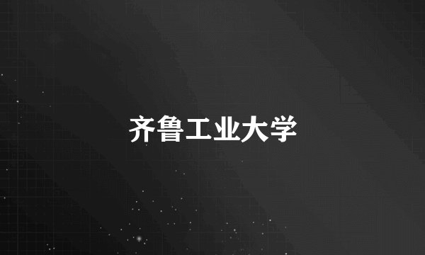 齐鲁工业大学
