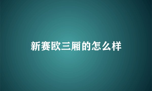 新赛欧三厢的怎么样