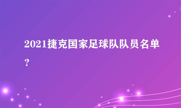 2021捷克国家足球队队员名单？
