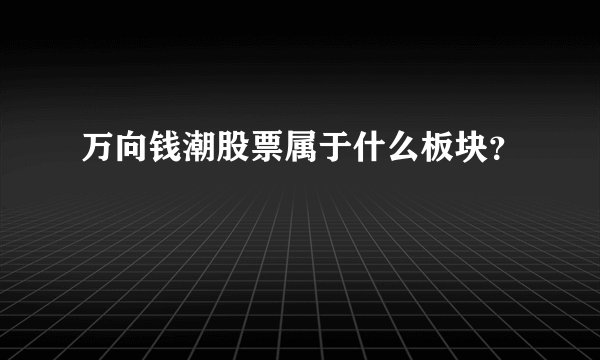 万向钱潮股票属于什么板块？