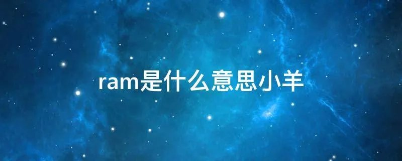ram是什么意思小羊