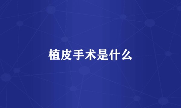 植皮手术是什么
