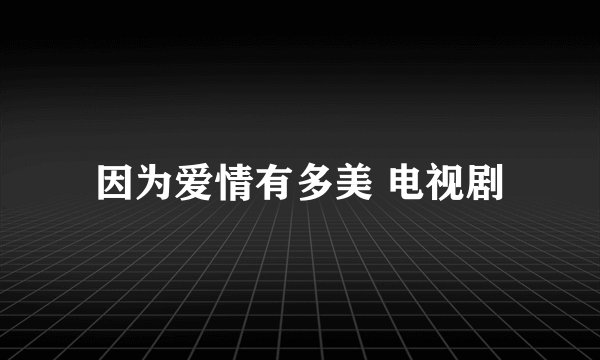 因为爱情有多美 电视剧