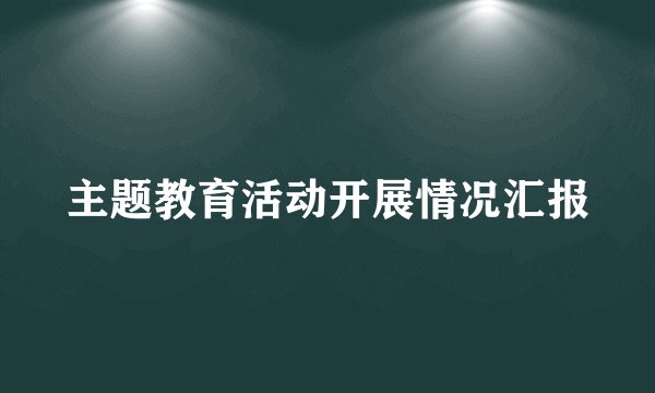 主题教育活动开展情况汇报
