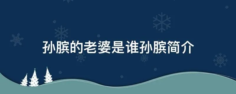 孙膑的老婆是谁孙膑简介