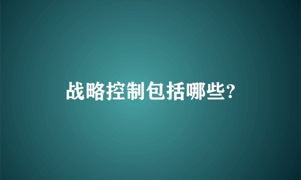 战略控制包括哪些?