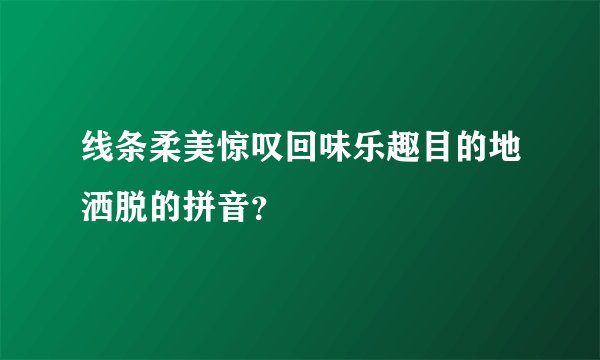 线条柔美惊叹回味乐趣目的地洒脱的拼音？