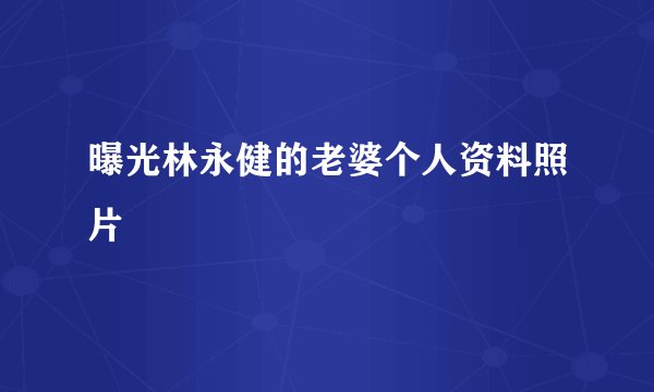 曝光林永健的老婆个人资料照片