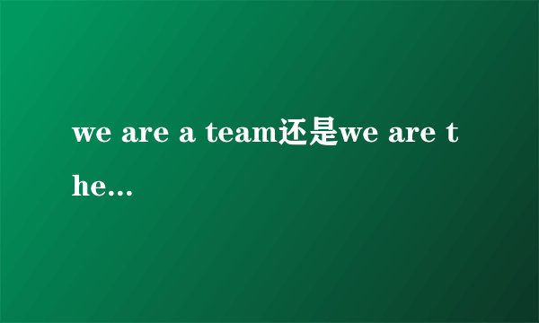 we are a team还是we are the team?