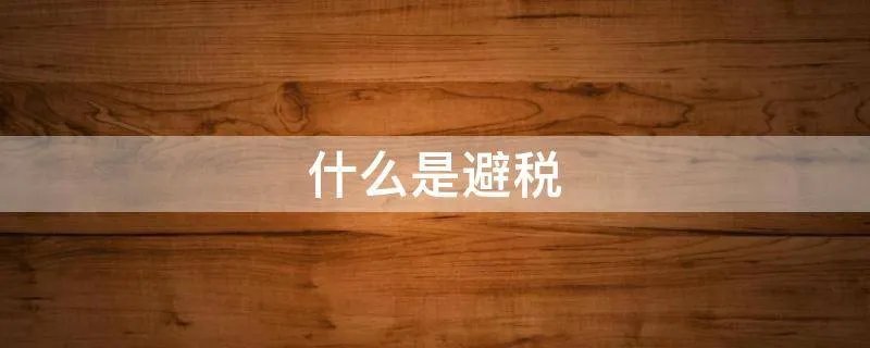 什么是避税